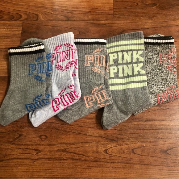 Bundle of 5 Pairs PINK VS Victoria's Secret Socks - Picture 3 of 3